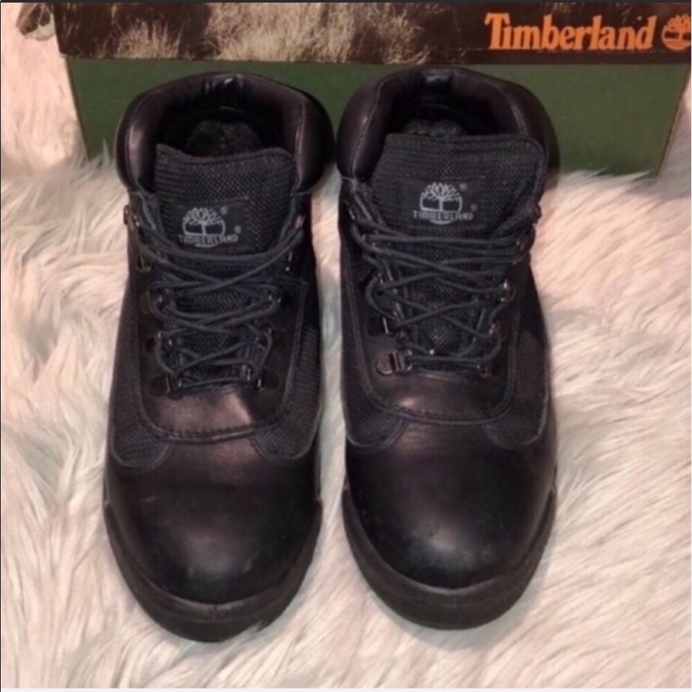 Timberland Black Leather Original Waterproof Field Winter Boots Unisex